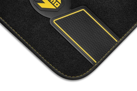 Momo Set of 4 Fun black/yellow striped carpet rugs