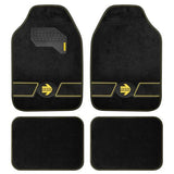 Momo Set 4 tappeti in moquette Fun nero/strisce gialle