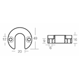 Enrico Polipodio Alpha One Zinc Collar 00817 Mercury - Ánodos Mercruiser