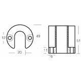 Enrico Polipodio Bravo I-Ii-Iii Collar de zinc 00818 Mercurio - Ánodos Mercruiser