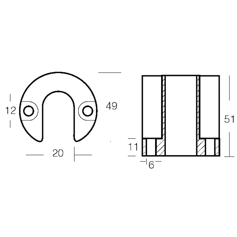 Enrico Polipodio Collare Bravo I-Ii-Iii In Zinco 00818 Anodi Mercury - Mercruiser