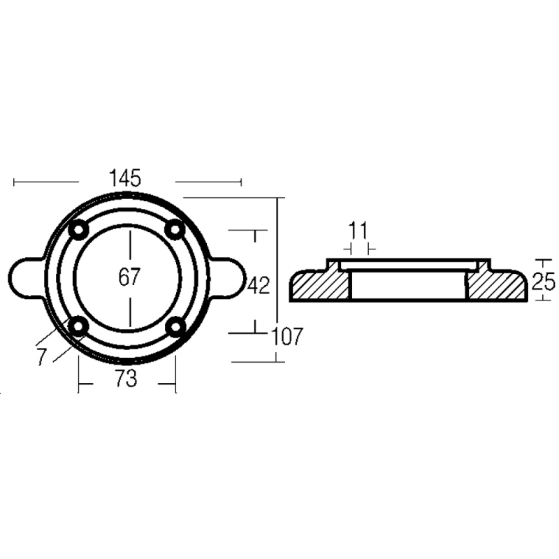 Enrico Polipodio Zinkhalsband 01305 Yanmar Anoden
