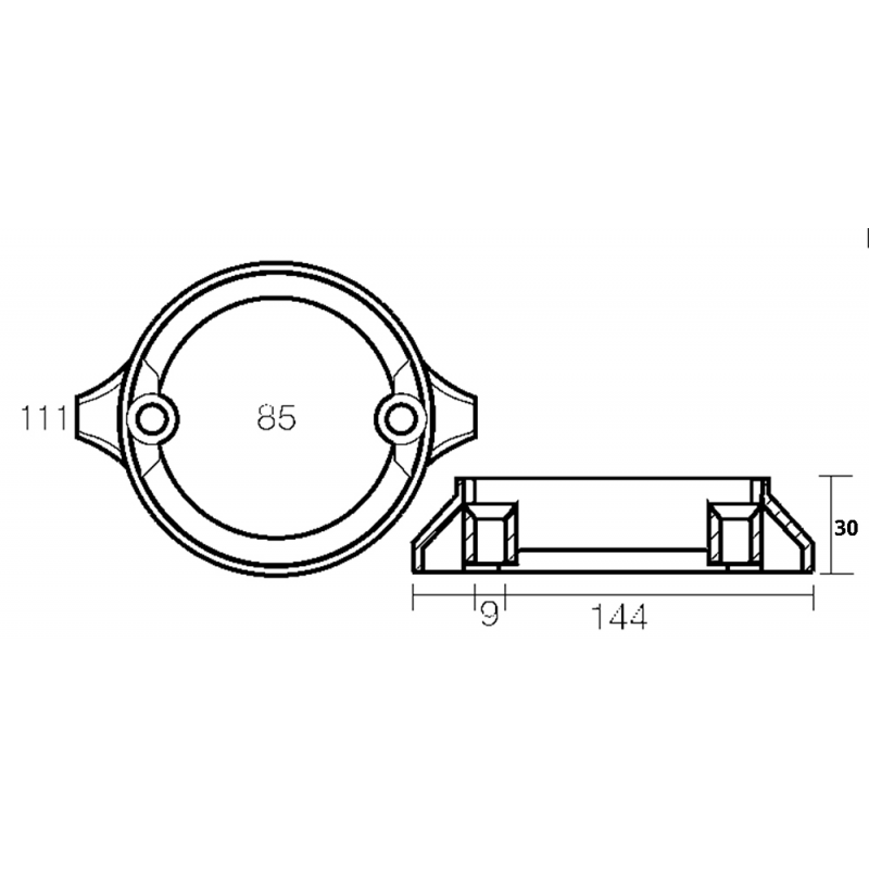 Enrico Polipodio Duo Prop Collar 290H mm 30 Zinc VP006B Ánodos Volvo Penta