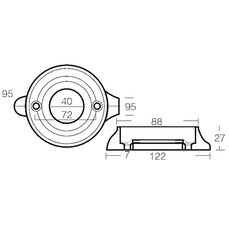 Enrico Polipodio Collare Sea Drive 120 In Zinco VP011 Anodi Volvo Penta