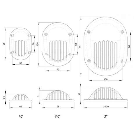 Trudesign Cuffia Scarico a Mare Da 1 1/4 Pollice TRU90411
