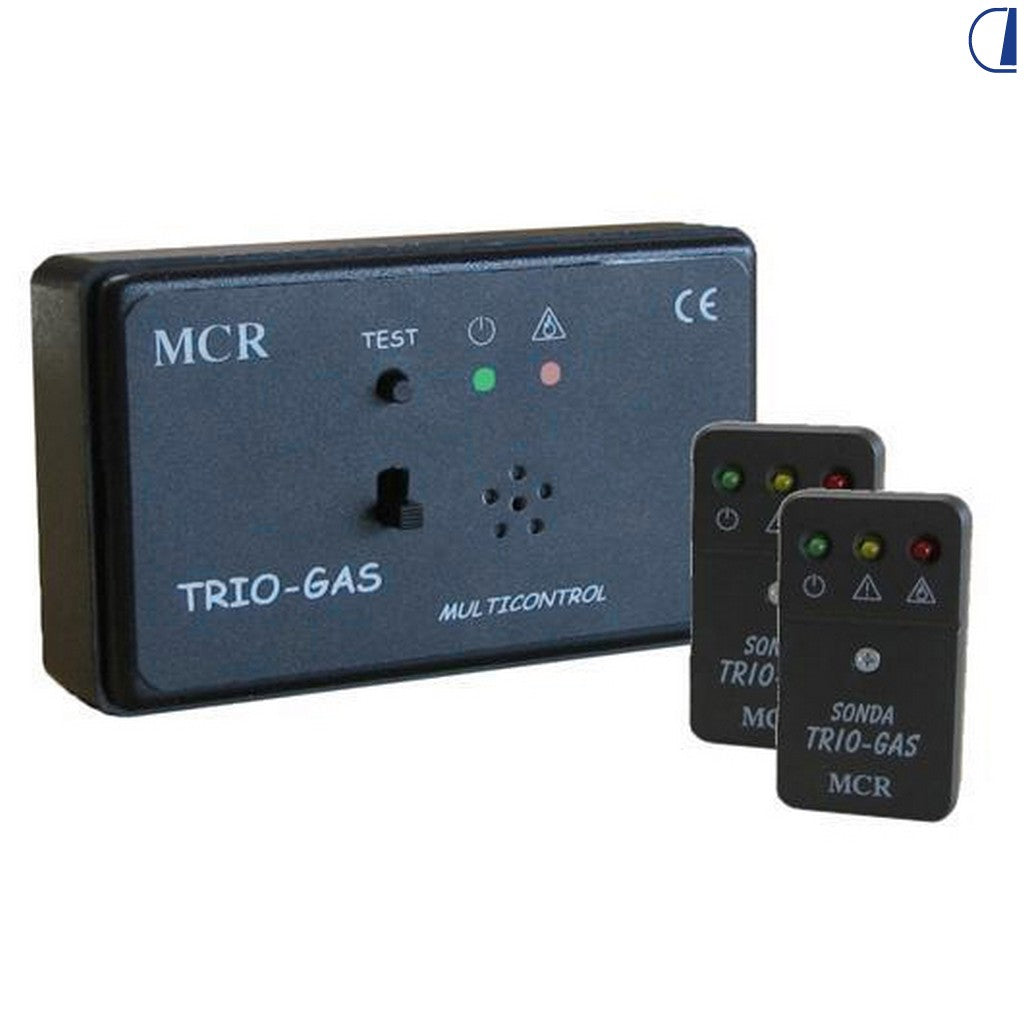 GOK Trio Gas Multicontrol rilevatore GPL CO gas soporiferi 3 sonde 12V nero