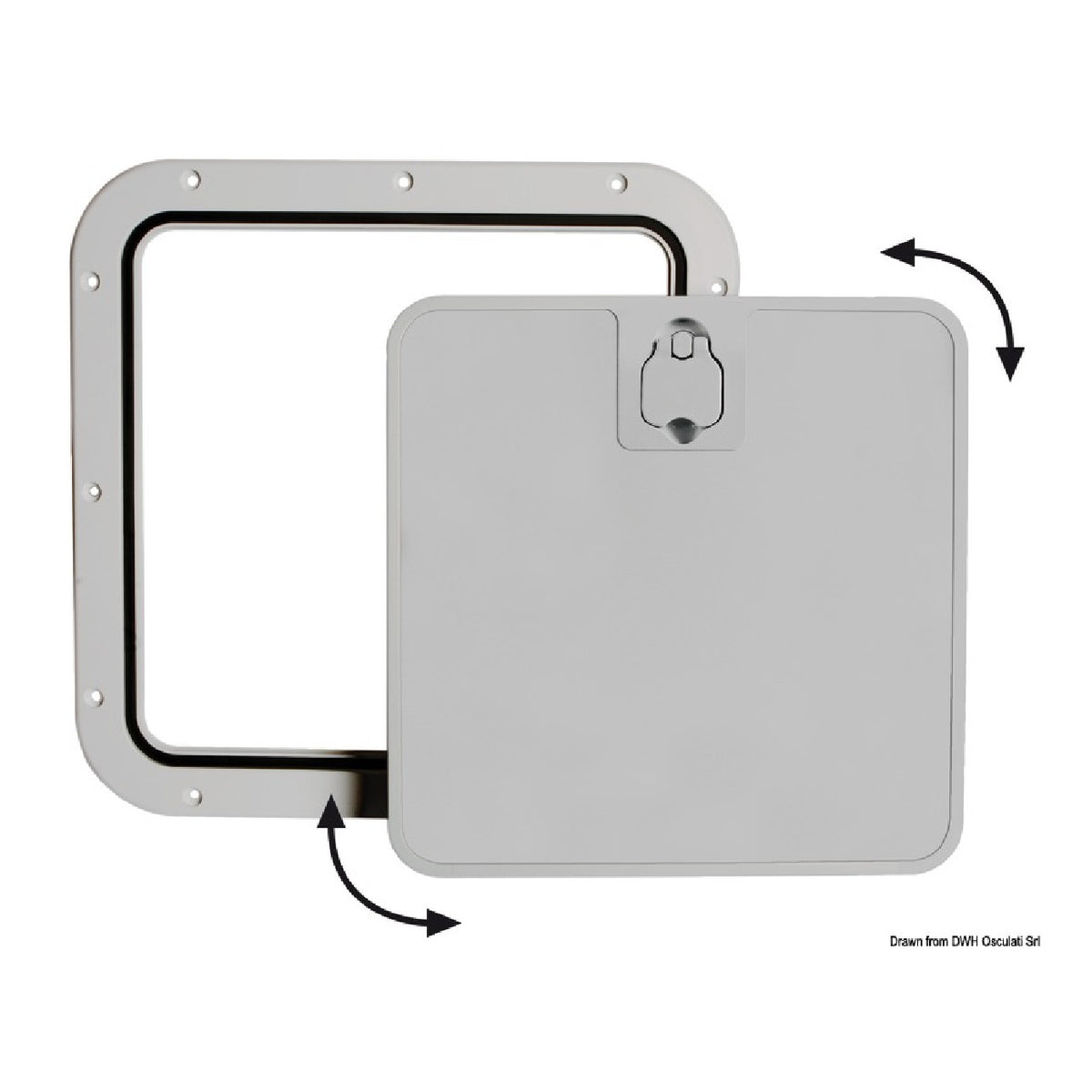 Portello estraibile grigio 375 x 375 mm