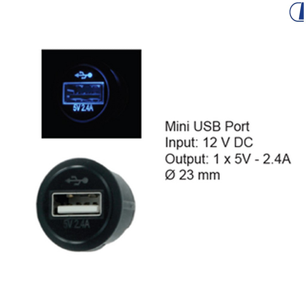 Di-Tec Presa USB mini da incasso 12V
