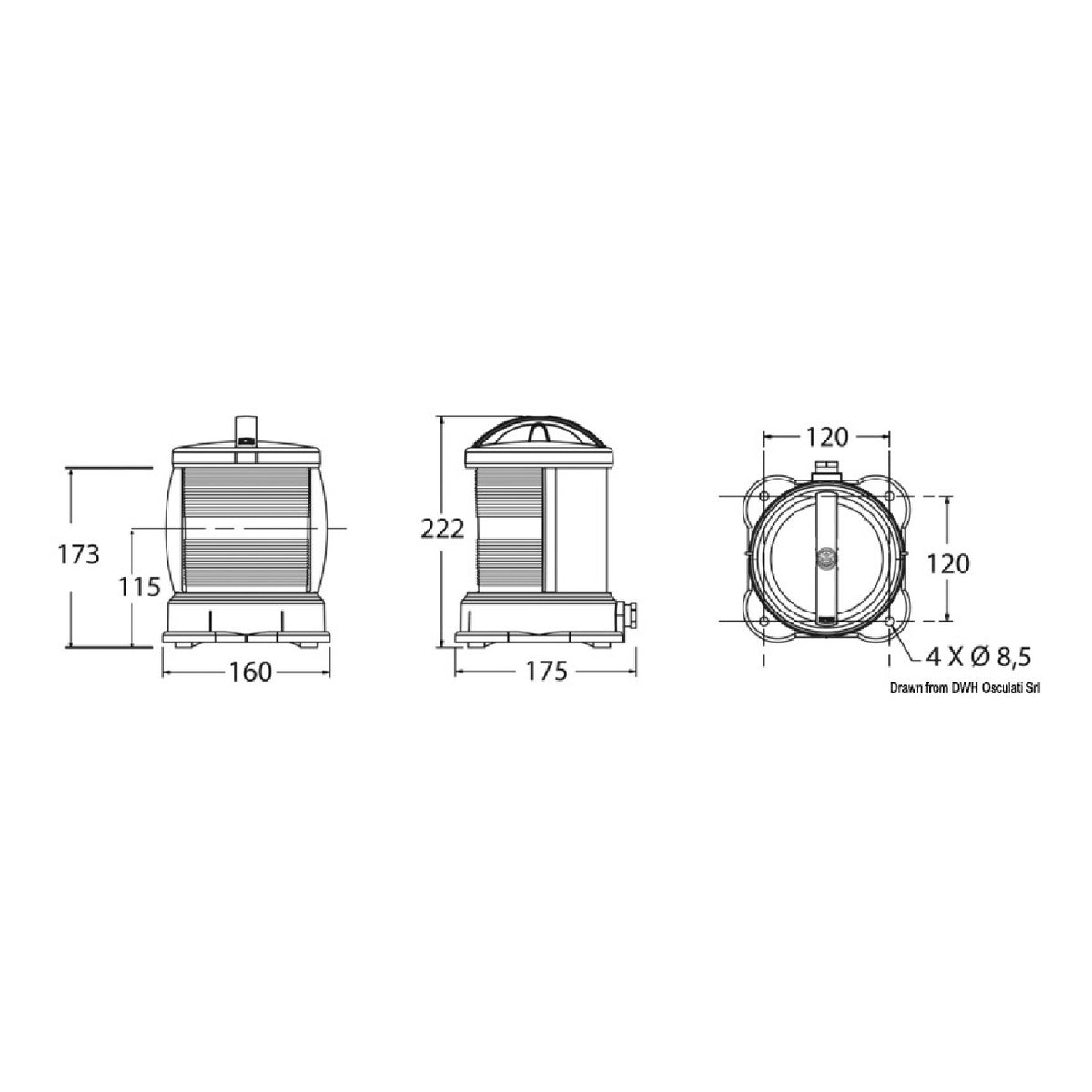 Fanale DHR rosso 360°