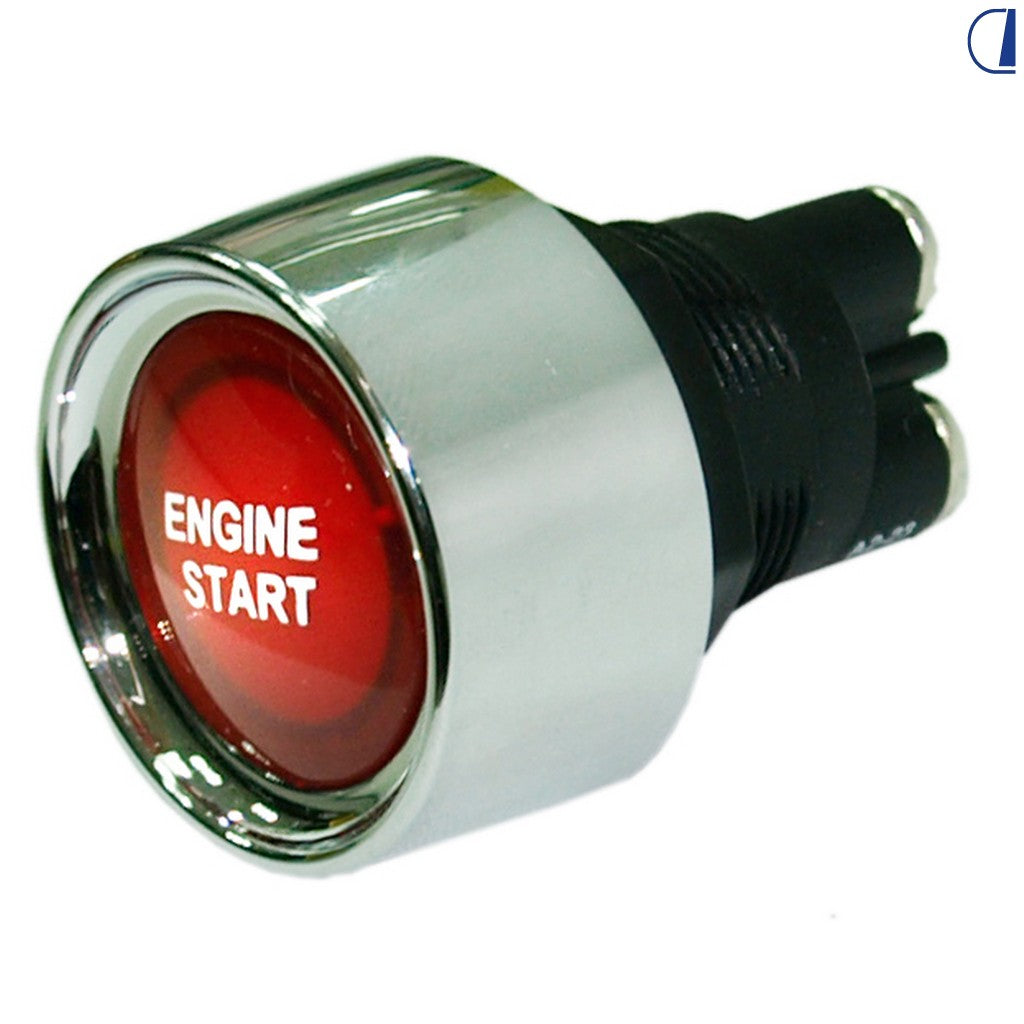Di-Tec Pulsante avvio 50A 12V con LED lente rossa