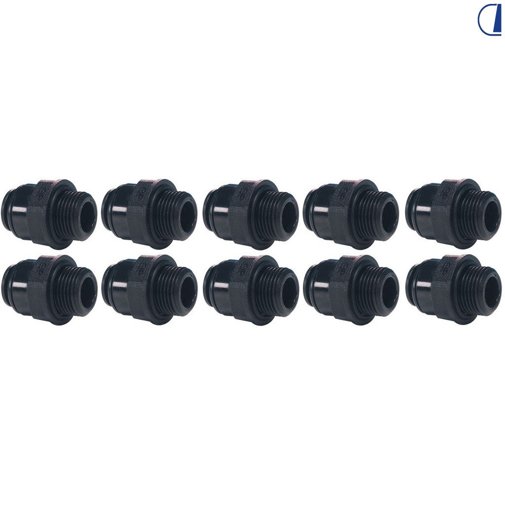 John Guest Raccordo dritto a innesto rapido 12 mm – filetto maschio 1/2" (conf. 10 pz)