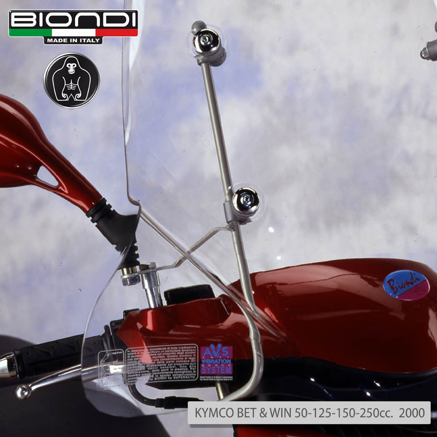 Biondi Windschutzscheiben-Halterungssatz für KYMCO Bet & Win 50/125/150/250 ccm.