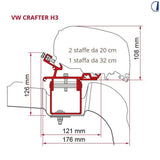 Fiamma Kit adattatore tendalino per VW Crafter/MAN TGE L3 H3 senza guida tetto