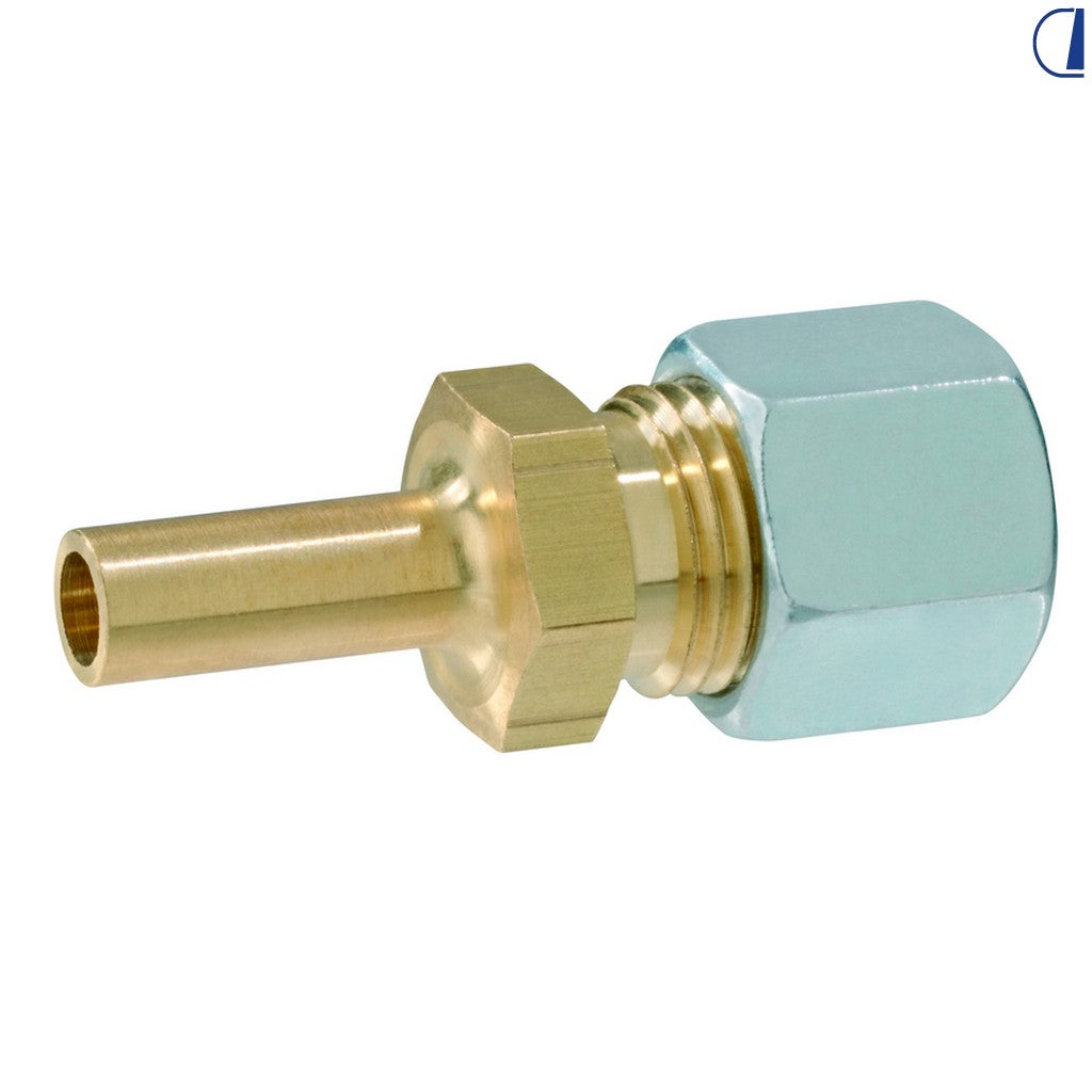 GOK Raccordo dritto in ottone per tubo rigido 10 mm / tubo 8 mm