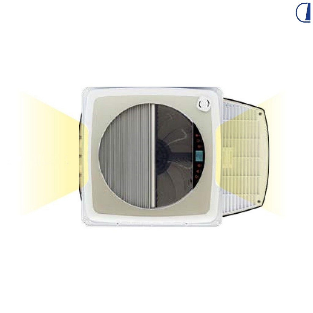 Di-Tec Plusfan ventilatore da tetto per camper copertura grigio fumé