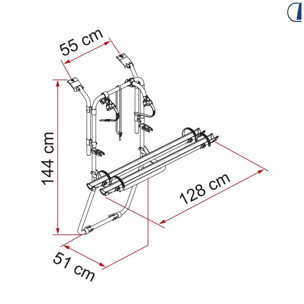 Fiamma Carry-Bike portabici per Vivaro/Trafic/Talento doppia porta, 2 bici 50 kg