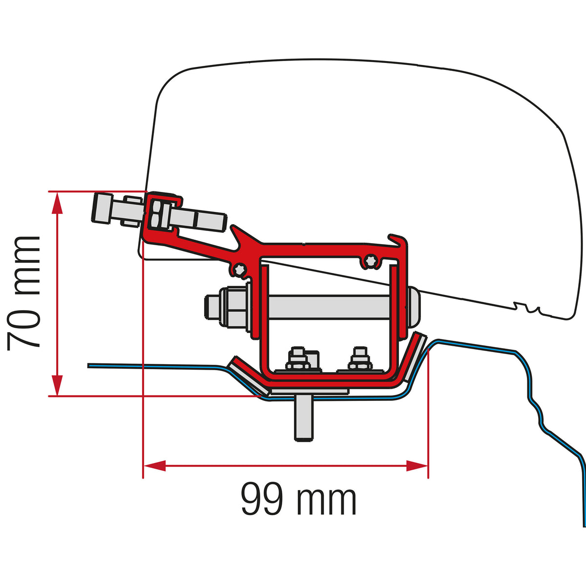 Fiamma Kit adattatore tendalino per Renault Trafic L2 dal 2014