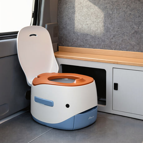WC portatile automatico Di-Tec a bordo di un camper van