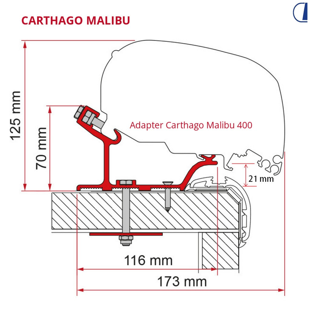 Fiamma Adattatore per tenda da sole Carthago Malibu 400 cm
