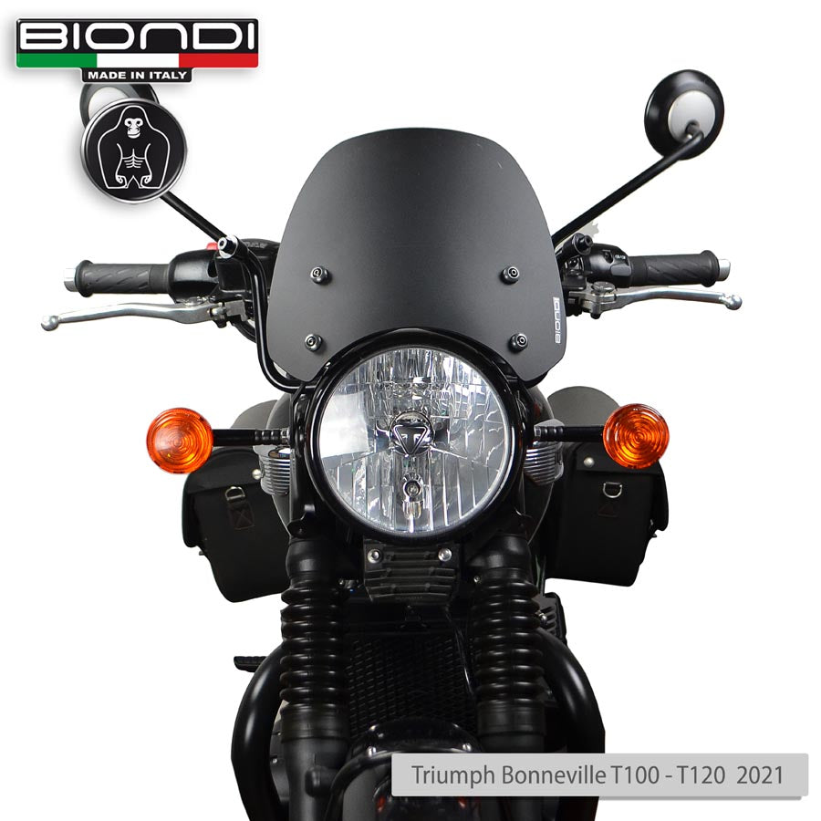 Biondi Cupolino Sport Nero Satinato Triumph Bonneville T100 T120 2021+