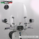Biondi Parabrisas Club Piaggio Vespa S Special 50/125 cc (faro cuadrado) 2007 - con Soportes