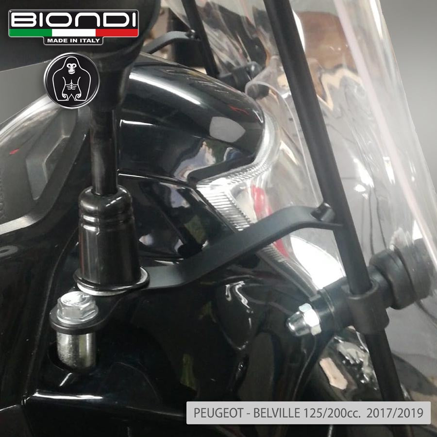 Biondi Parabrezza Z Trasparente + Attacchi Peugeot Belville 125/200 2017-2019