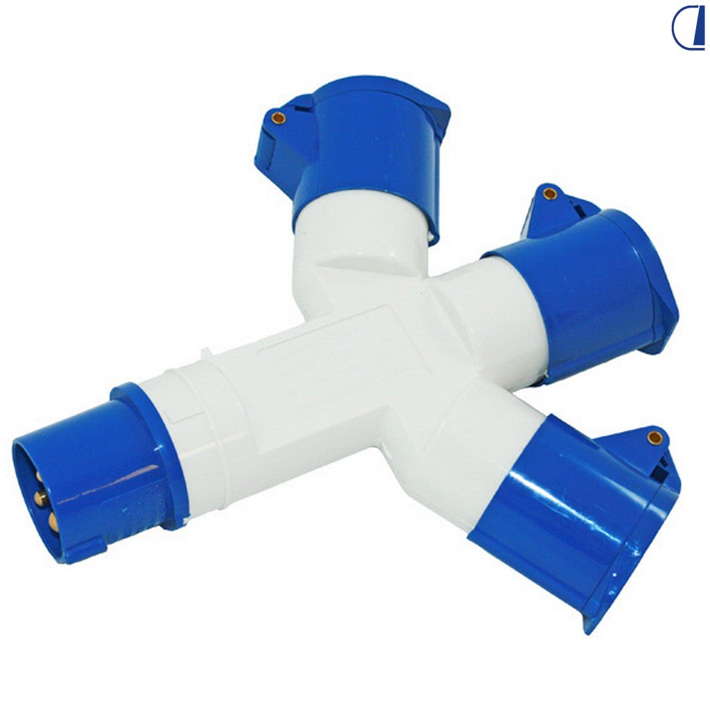 Di-Tec Presa multipla CEE 220V 3 uscite femmina 16A IP44