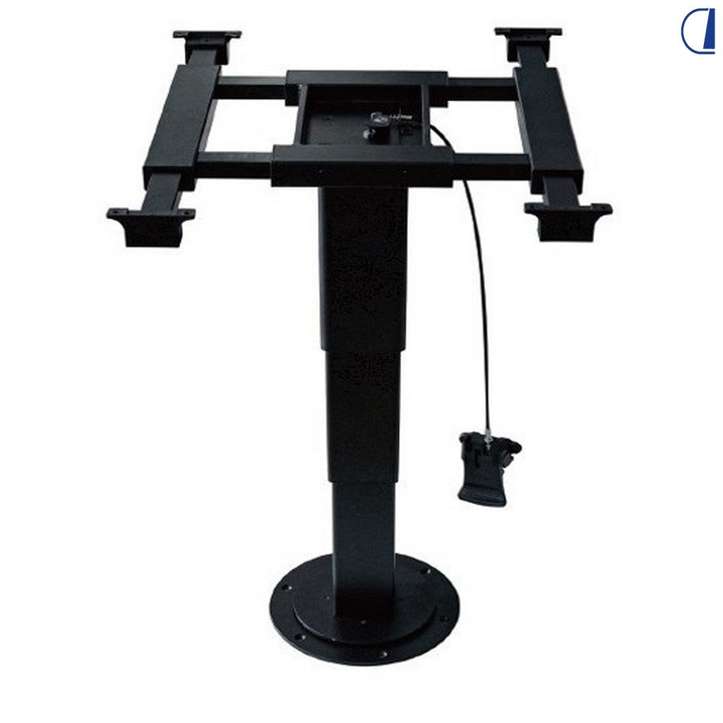 Di-Tec Gamba tavolo pneumatica nera per camper, altezza 345–730 mm