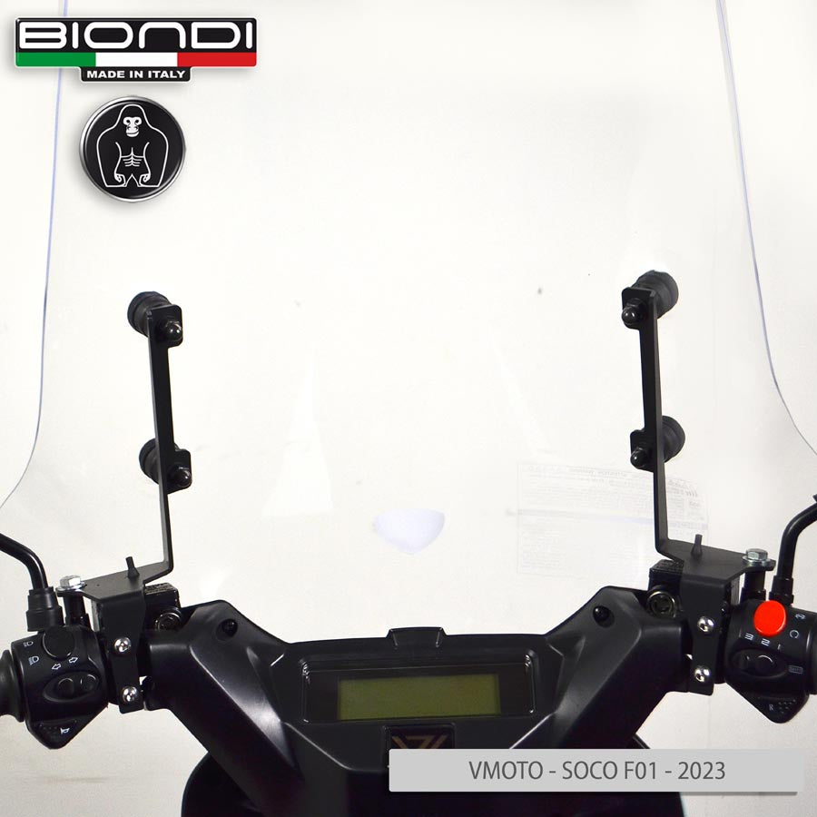 Biondi Parabrezza Pro Trasparente + Attacchi Vmoto Soco Citi F01 2023
