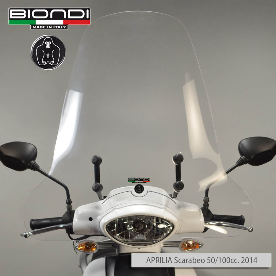 Biondi Parabrezza Mod. Z Aprilia Scarabeo 100 4T 2014 con Kit Attacchi