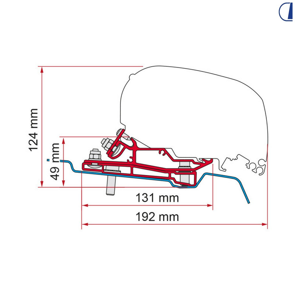 Fiamma Adapter per tendalino F80/F65 su Ford Transit H3 400 dal 2014