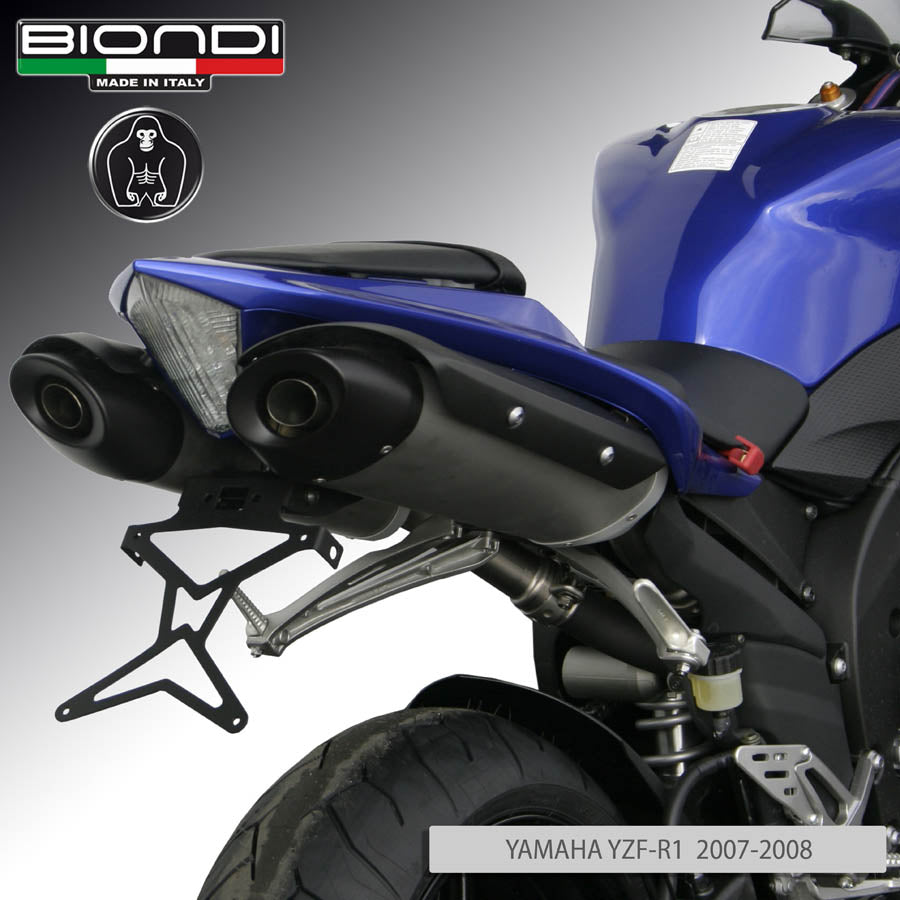 Biondi Portatarga Moto Regolabile Acciaio Nero Yamaha YZF-R1 1000 2007-2008