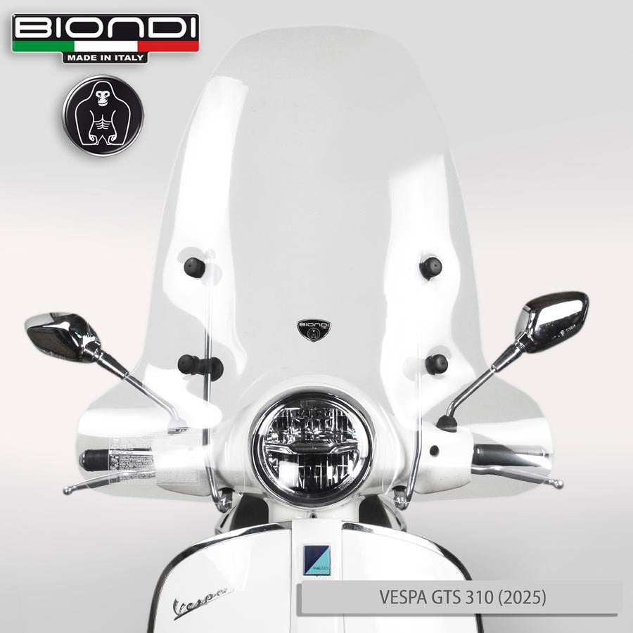 Biondi Parabrezza Mod. Z Trasparente per Vespa e Scooter Stile Classico