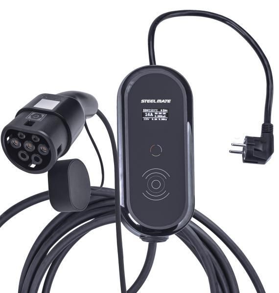 Cargador portátil para vehículos eléctricos Steelmate de 220 V y 16 A, 5 m
