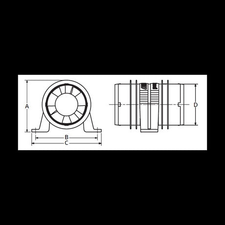 Attwood Blowers Turbo 3000 Wasserbeständiges 3-Zoll-Elektrogebläse, verzinnt, ATT-1733-4