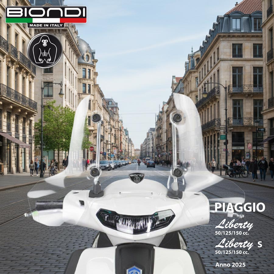 Biondi Parabrezza Pro Piaggio Liberty S 50/125/150 cc. 2025 - Kit Completo