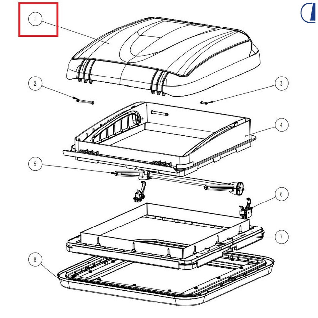 Cupola di ricambio per oblò Di-Tec 400x400 mm Crystal