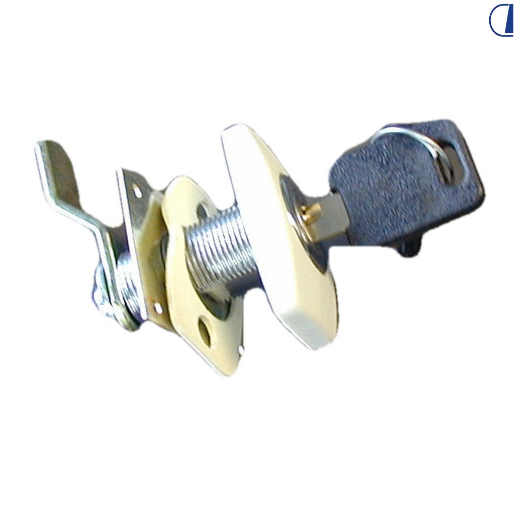 Serratura gavone rettangolare bianca New System con staffa 7 mm