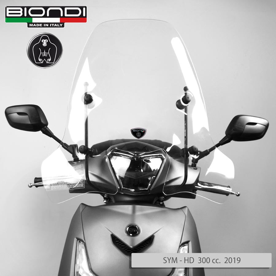 Biondi Parabrezza Mod. Z SYM HD 300 2019-2020 Trasparente con Attacchi