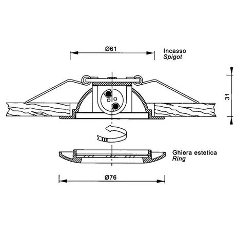 Foresti e Suardi Plafoniera Ottone Cromato Sextans B 5050.FX.C