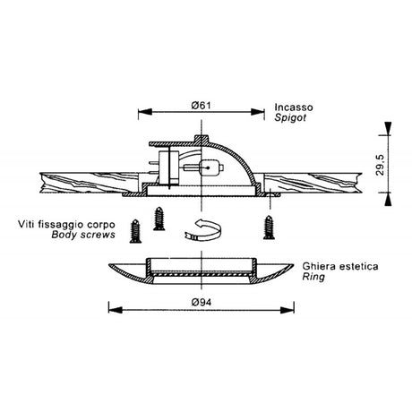Foresti e Suardi Faretto Ottone Cromato Sextans L 5010.FX.C