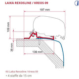 Fiamma Kit staffe per F80 su Laika Rexosline/Kreos 2009-2020 (4 pz)