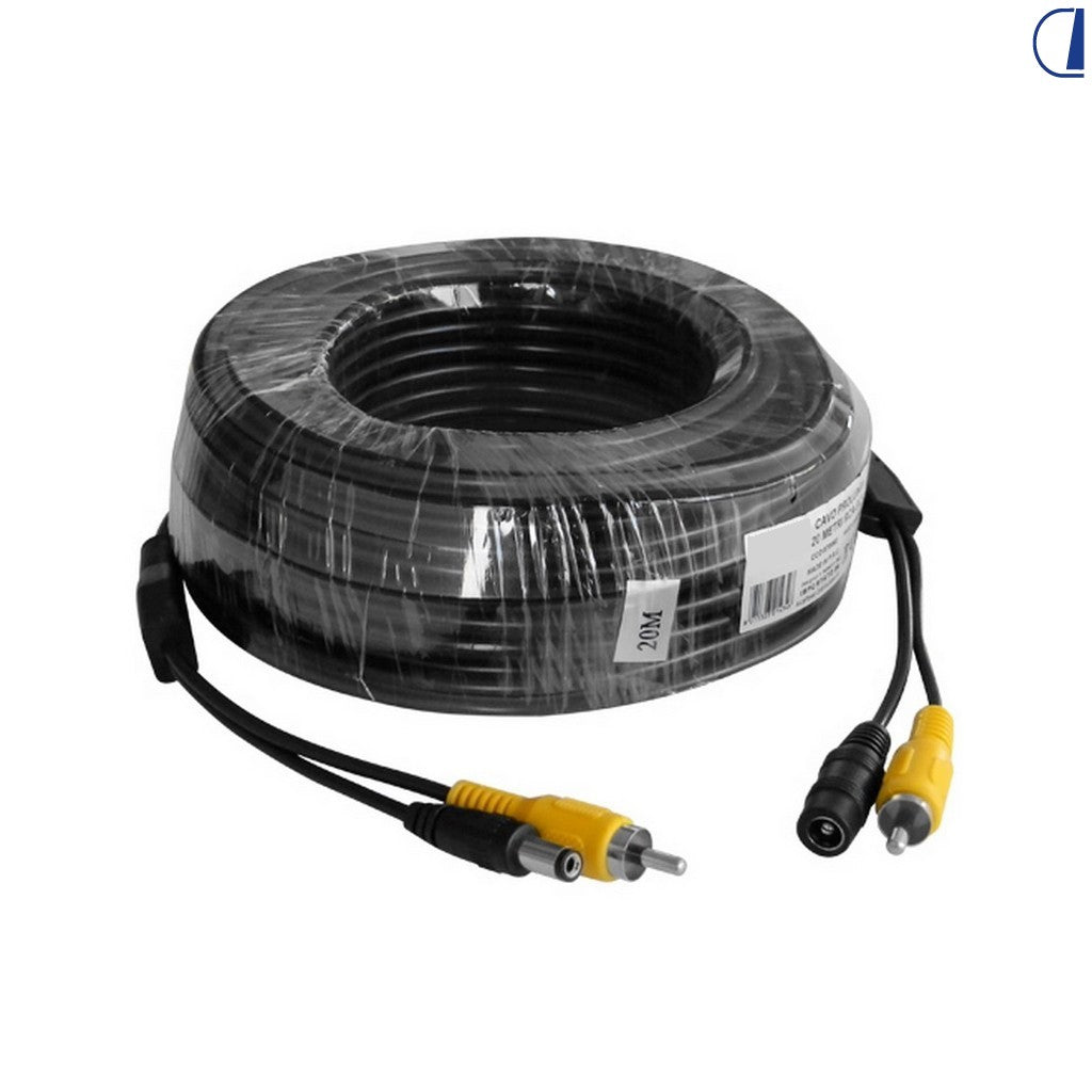 Di-Tec Cavo prolunga RCA + alimentazione DC per retrocamera 20 m