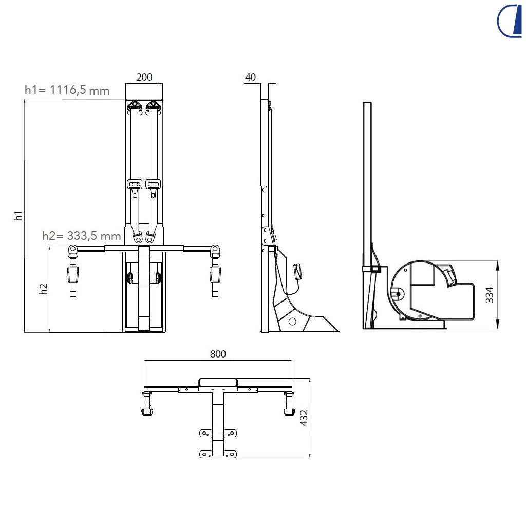 Di-Tec Kit struttura per Ford Transit Van predisposizione Combi h. 1116,5 mm