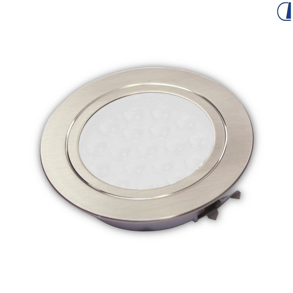 Spot da incasso in metallo con lente opalina Ø foro 52 mm