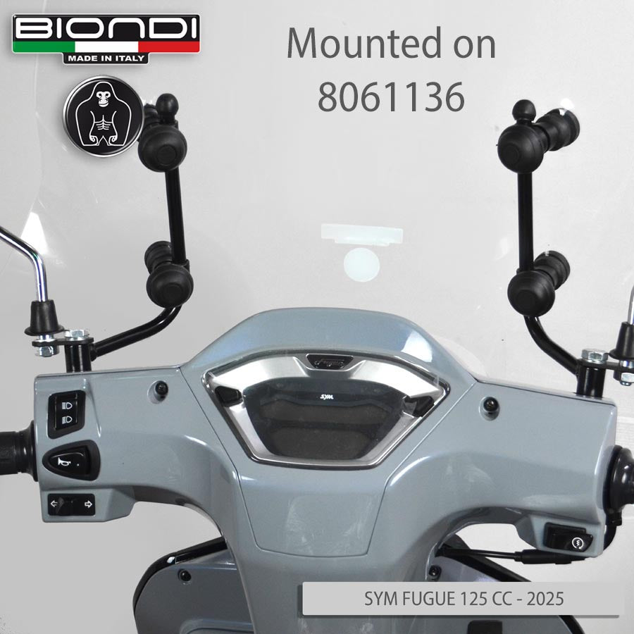 Biondi Parabrezza Z SYM Fugue 125 2025 Trasparente con Attacchi