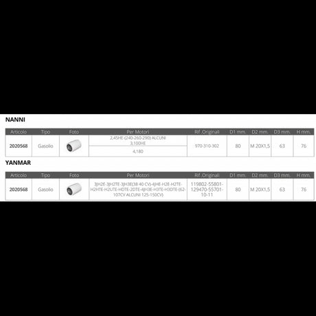 FNI Diesel Filter Nanni Yanmar G1326EC