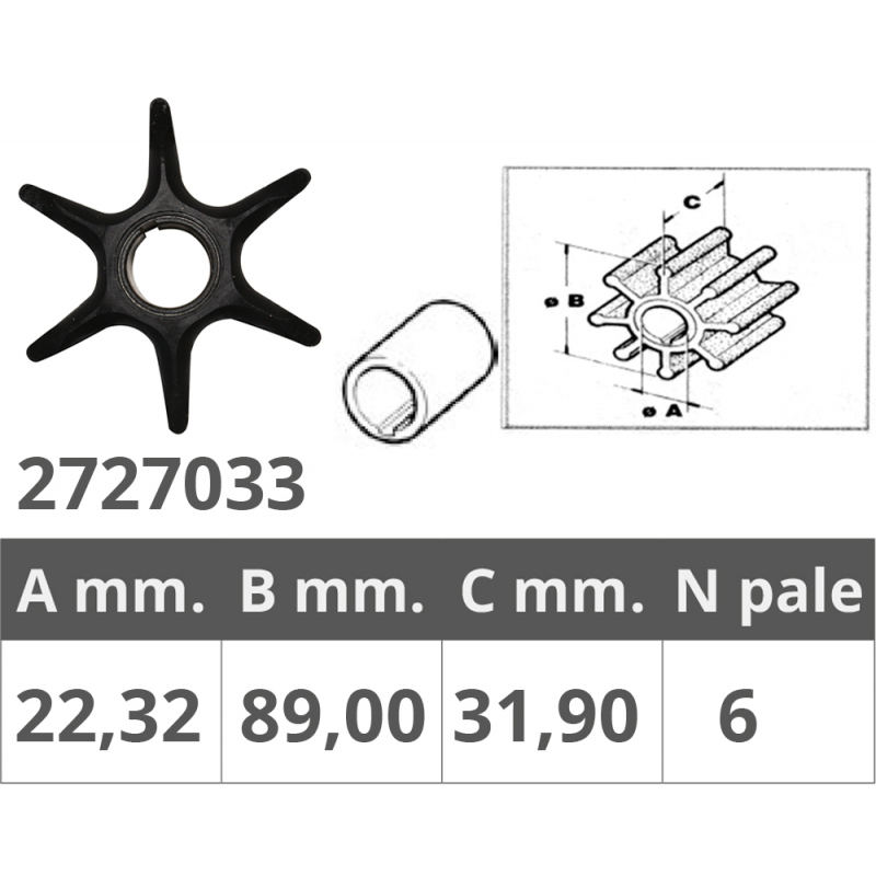 Finnord Impeller Johnson/EV 2T V4-V6 500305N