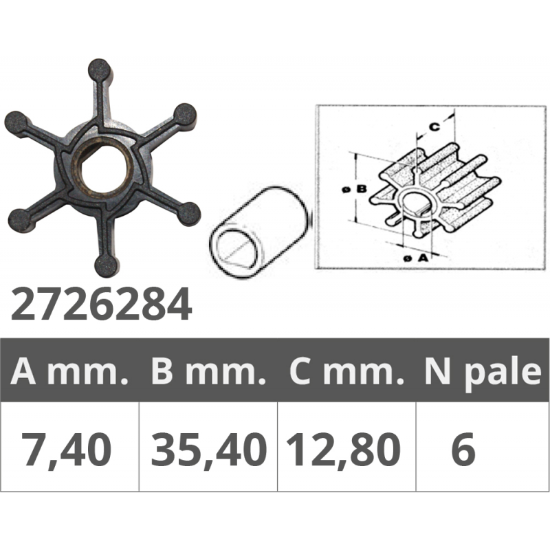 Finnord Impeller Johnson Original Reference 09-1077B-9 500284.G