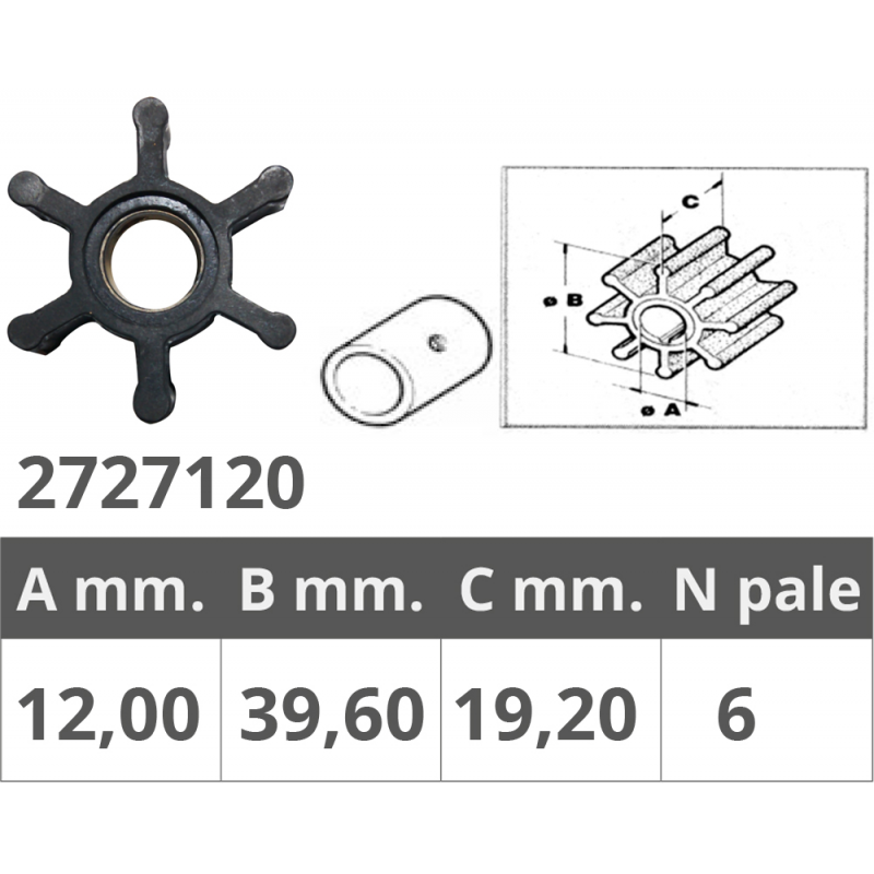 Finnord Impeller Jabsco 22405-John 08-808B 500121.GX